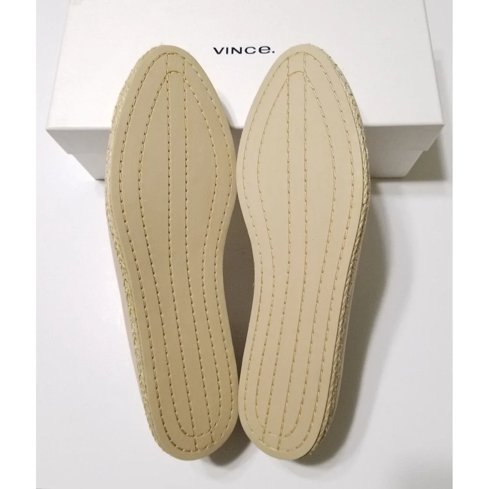 Vince Malia Leather Espadrilles Flat Loafers Sandember Beige NIB Size 9.5 $175 - Picture 16 of 16